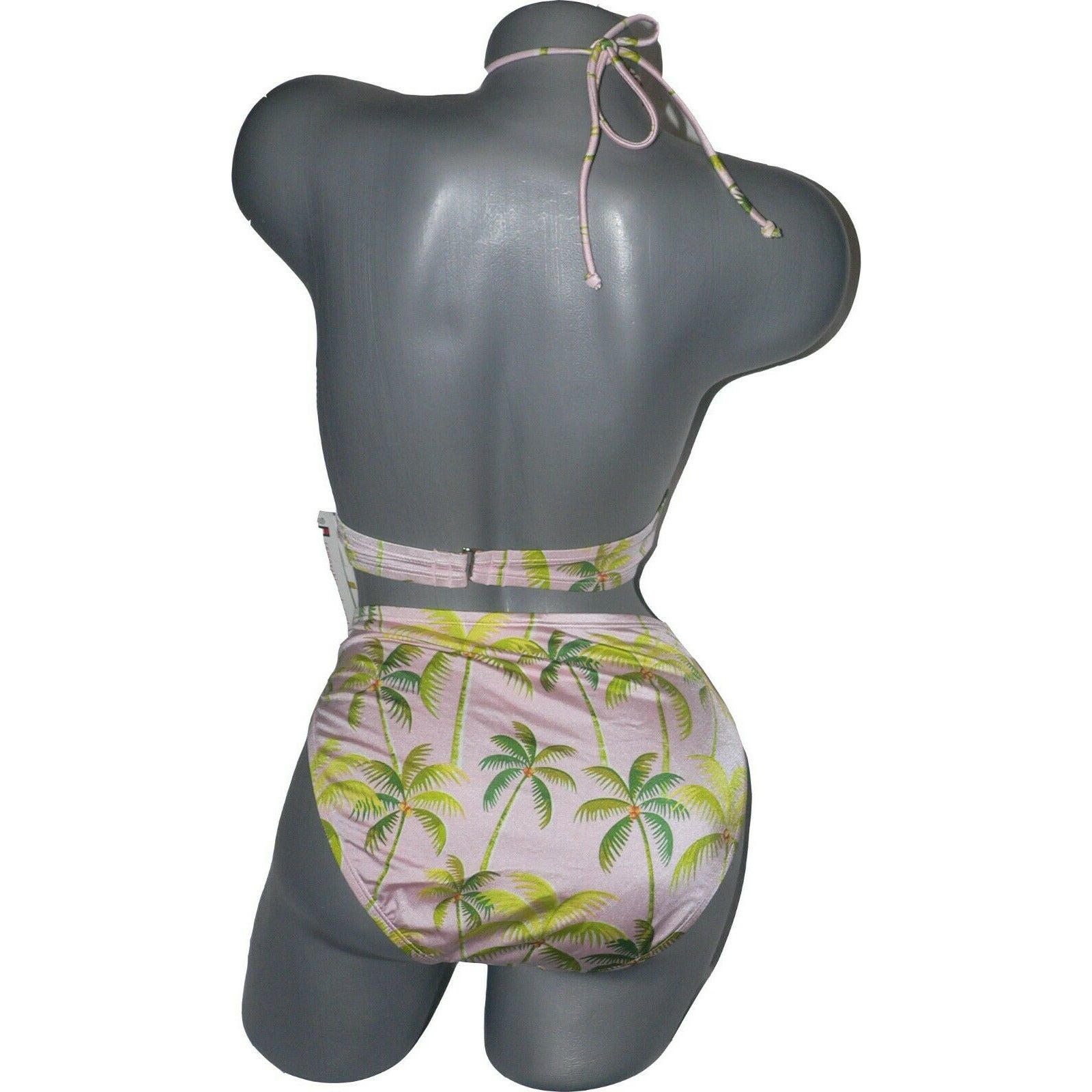 TOMMY HILFIGER bikini swimsuit high neck halter gold ring 2 PC tropical-Clothing, Shoes & Accessories:Women:Women's Clothing:Swimwear-Tommy Hilfiger-Jenifers Designer Closet