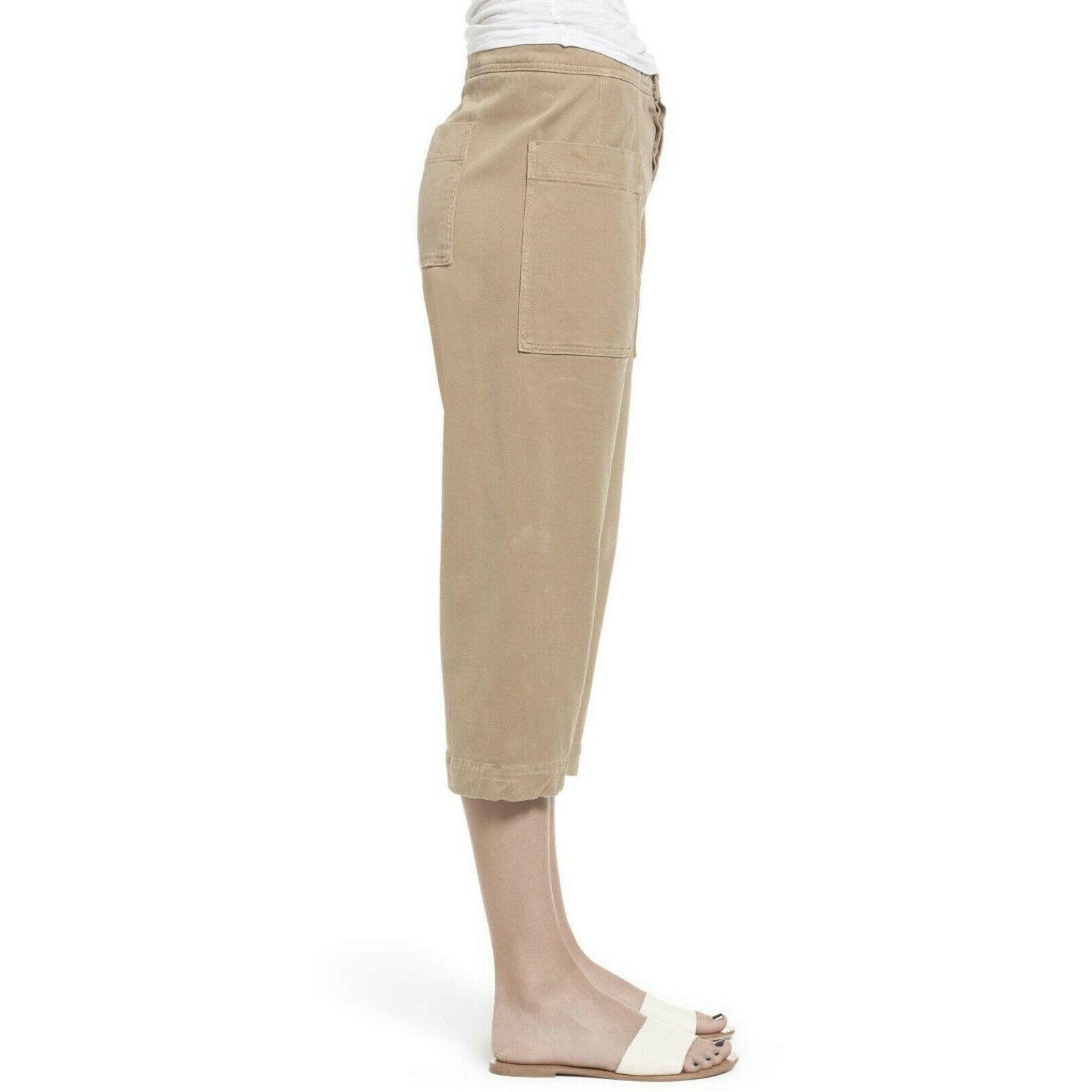 JAMES PERSE 27 4 cropped cargo pants tan khaki soft cotton twill comfy-Clothing, Shoes & Accessories:Women's Clothing:Pants-James Perse-27/4-Tan-Jenifers Designer Closet