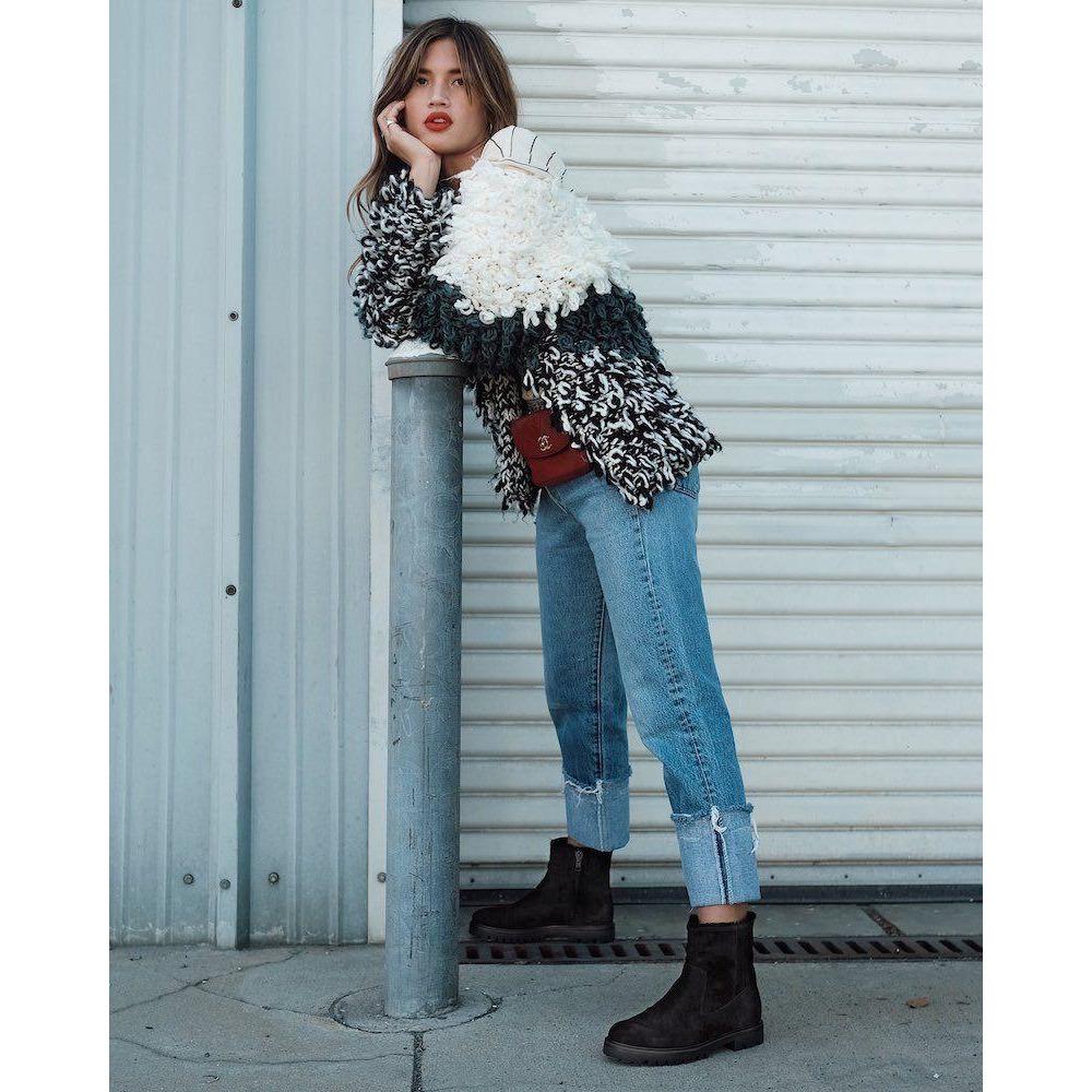 VINCE Frances 35 zip suede & shearling ankle boots lug sole black $425-Clothing, Shoes & Accessories:Women's Shoes:Boots-Vince-35-Black-Jenifers Designer Closet