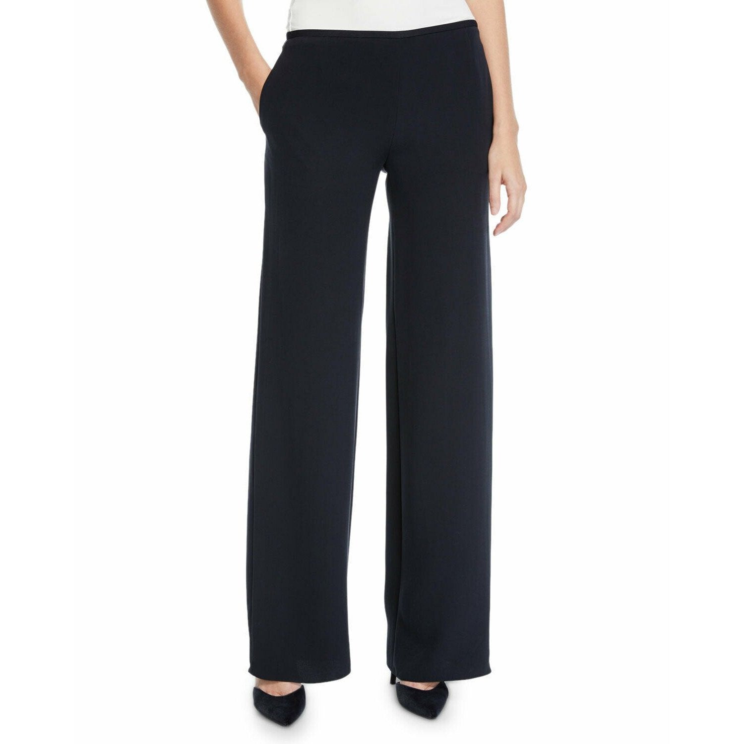 GIORGIO ARMANI COLLEZIONI Size 14 50 wool wide leg career pants