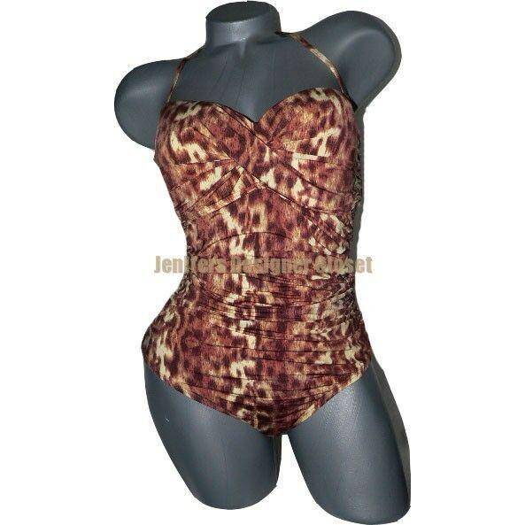 HERMANNY by VIX animal swimsuit 10 twist bandeau ruched strapless shirred-Clothing, Shoes & Accessories:Women:Women's Clothing:Swimwear-Hermanny by Vix-Jenifers Designer Closet
