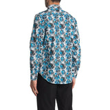 ROBERT GRAHAM shirt LG blue contrast cuffs abstract design men's-Clothing, Shoes & Accessories:Men:Men's Clothing:Shirts:Casual Button-Down Shirts-Robert Graham-Large-Blue-Jenifers Designer Closet