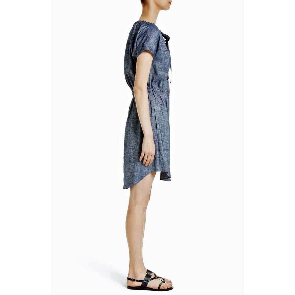 THEORY 4 chambray linen blend dark blue denim shirt dress $345 Tierra wash-Clothing, Shoes & Accessories:Women's Clothing:Dresses-Theory-4-Dark blue-Jenifers Designer Closet