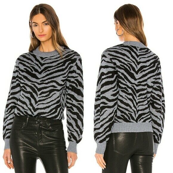 REBECCA MINKOFF S Jax zebra Intarsia sweater soft warm luxury pullover - Jenifers Designer Closet