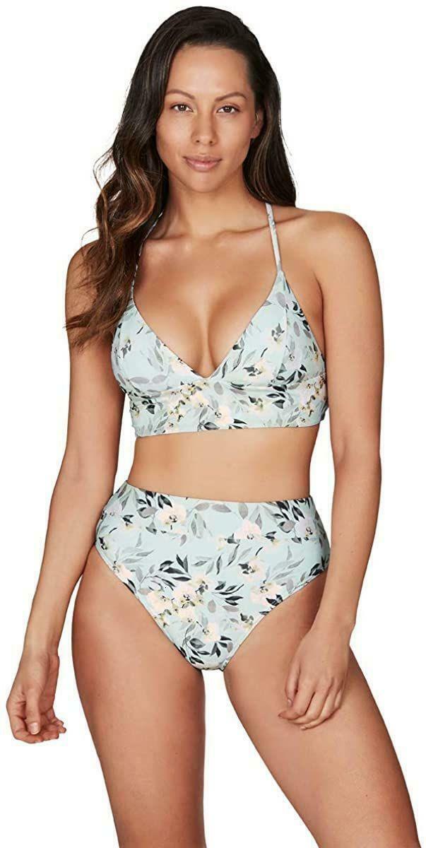 CIKADA Australia US 4 AU 8 Nip Tuck bikini swimsuit floral 2 piece baby blue