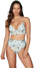 CIKADA Australia US 4 AU 8 Nip Tuck bikini swimsuit floral 2 piece baby blue