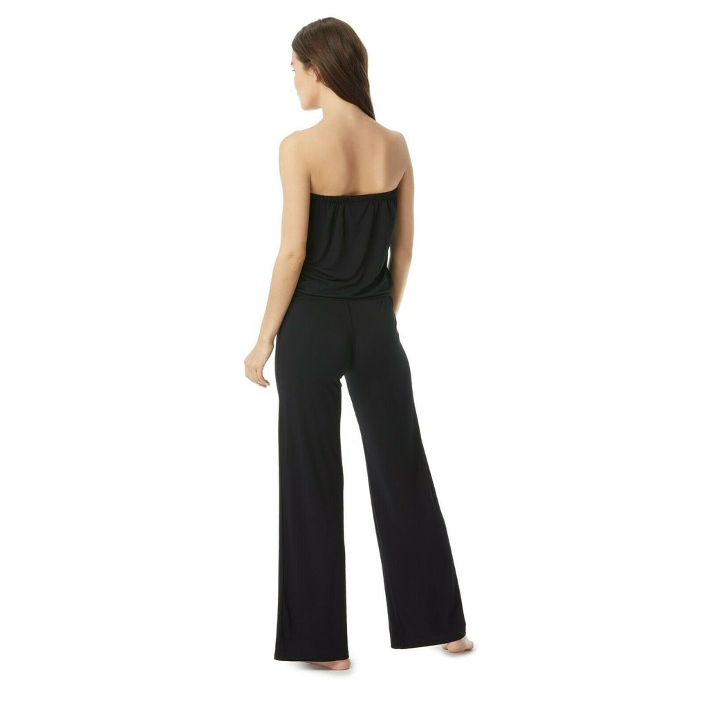 CARMEN MARC VALVO SM jumpsuit swimsuit coverup black strapless bandeau-Clothing, Shoes & Accessories:Women's Clothing:Jumpsuits & Rompers-Carmen Marc Valvo-Small-Black-Jenifers Designer Closet