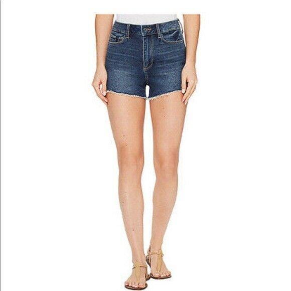 PAIGE 30 Premium Denim cutoff blue jean shorts Margot destructed Yasiel - Jenifers Designer Closet