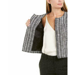 THEORY 6 Ualana Cailen tweed jacket blazer coat career stripe $395 black-Clothing, Shoes & Accessories:Women:Women's Clothing:Coats, Jackets & Vests-Theory-Jenifers Designer Closet