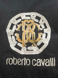 ROBERTO CAVALLI uomo Large men's black t-shirt tee gold silver logo RC