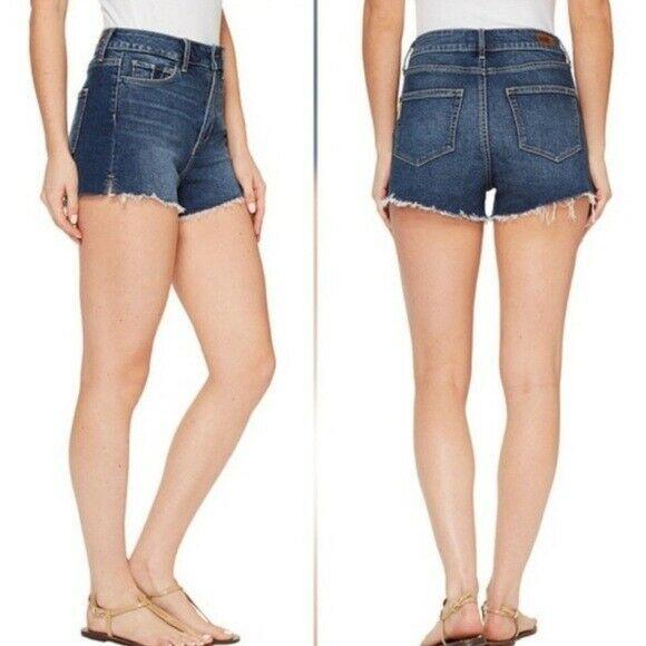 PAIGE 30 Premium Denim cutoff blue jean shorts Margot destructed Yasiel - Jenifers Designer Closet