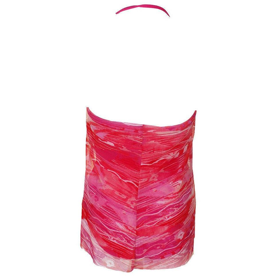 RALPH LAUREN Calypso flyaway one-piece swimsuit pink & coral mesh overlay-Clothing, Shoes & Accessories:Women's Clothing:Swimwear-Lauren Ralph Lauren-Jenifers Designer Closet
