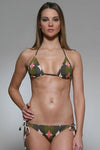 KUSHCUSH L bikini swimsuit triangle slide geometric designer 2 piece