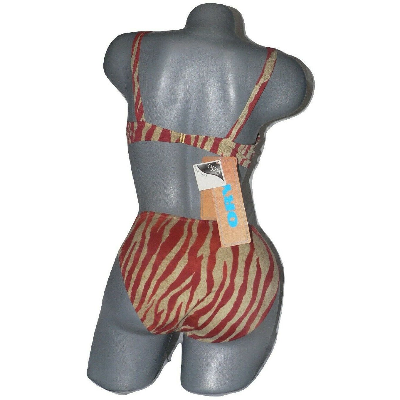 ORY of Spain 36C US EUR 80 ESP 44 swimsuit bikini high waist tiger zebra-Clothing, Shoes & Accessories:Women:Women's Clothing:Swimwear-ORY Spain-Jenifers Designer Closet