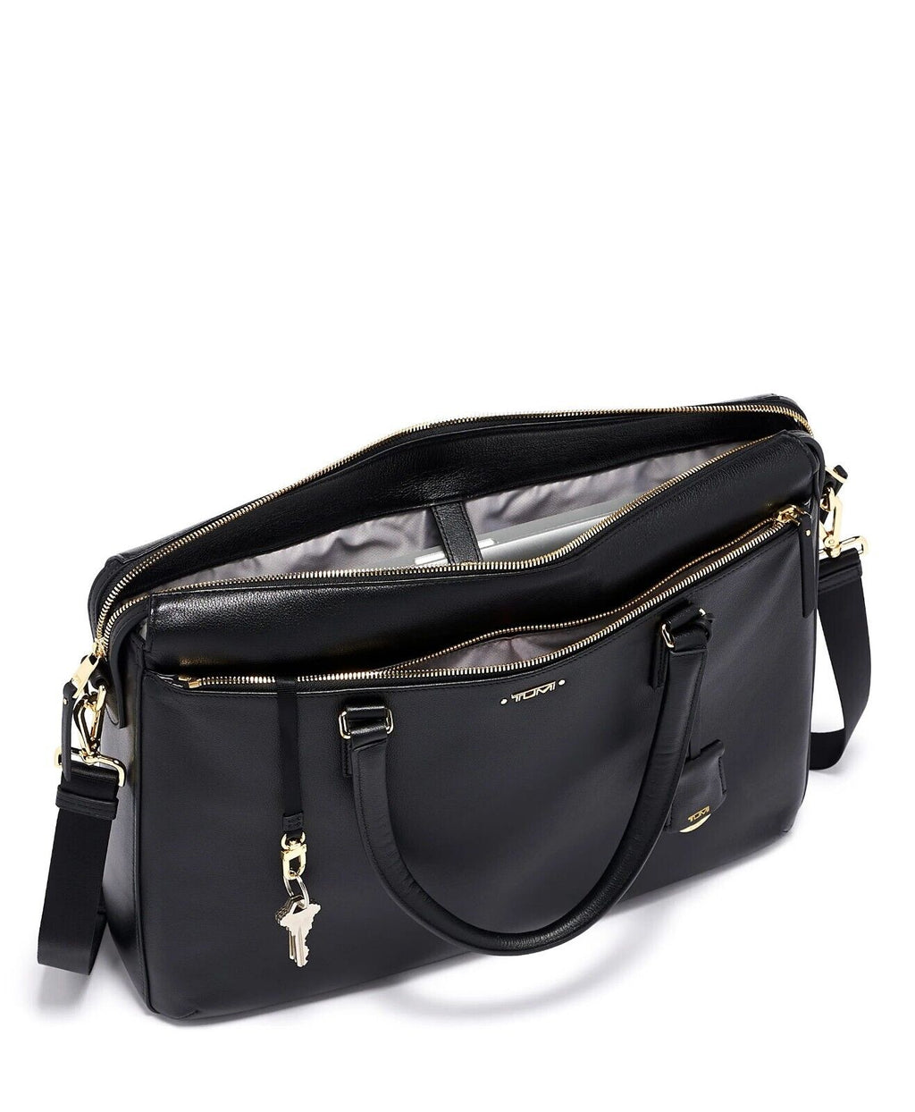 TUMI Chandler business brief case tote carry-on bag laptop Voyageur leather