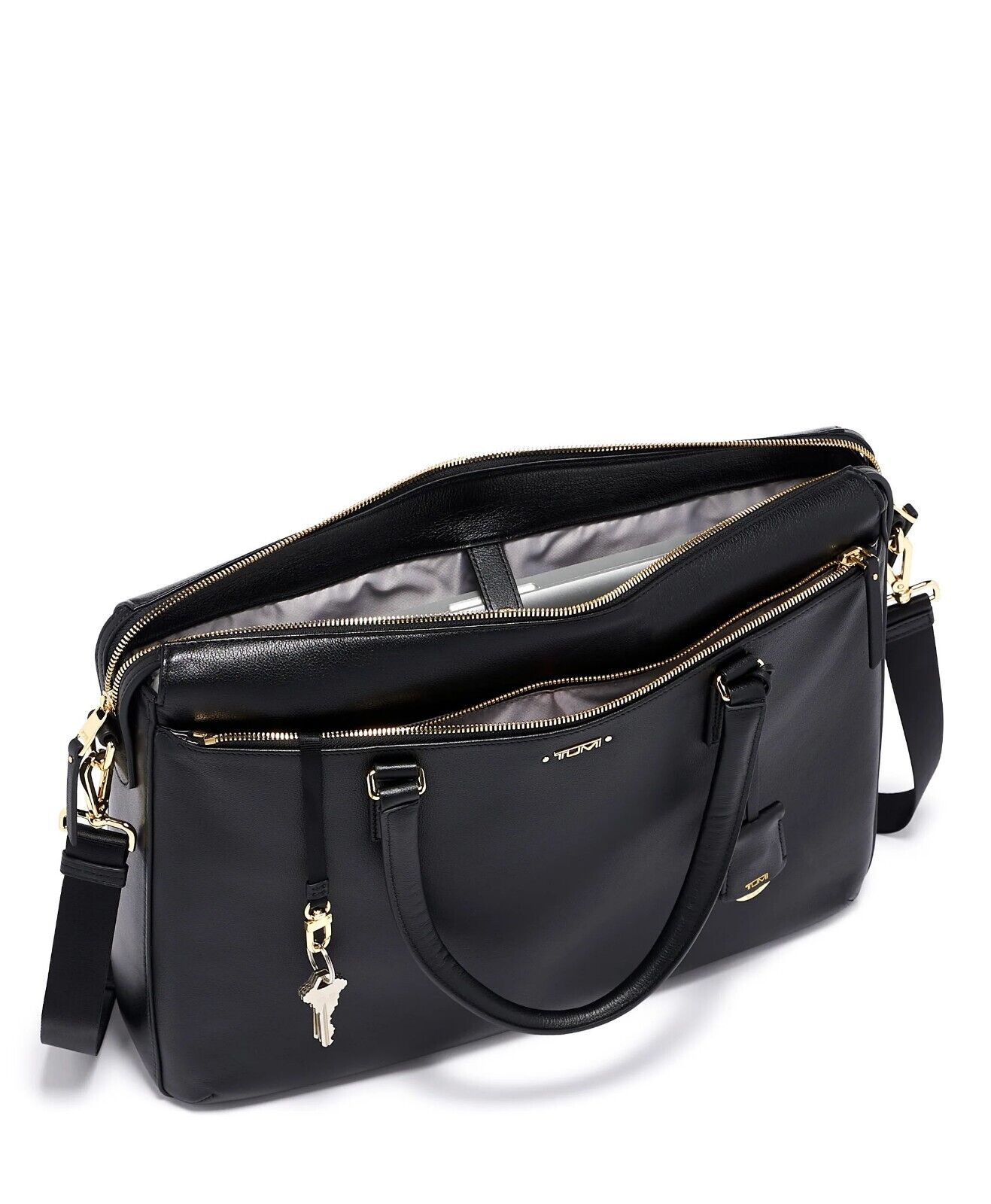 TUMI Chandler business brief case tote carry-on bag laptop Voyageur leather