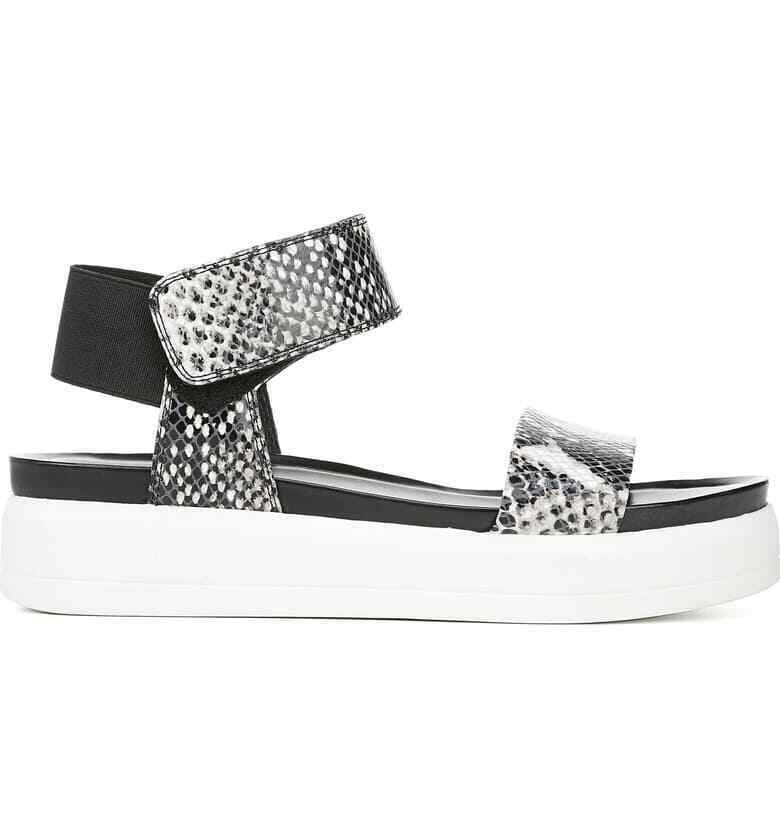 FRANCO SARTO leather sandals shoes snake reptile casual comfy flats ankle - Jenifers Designer Closet