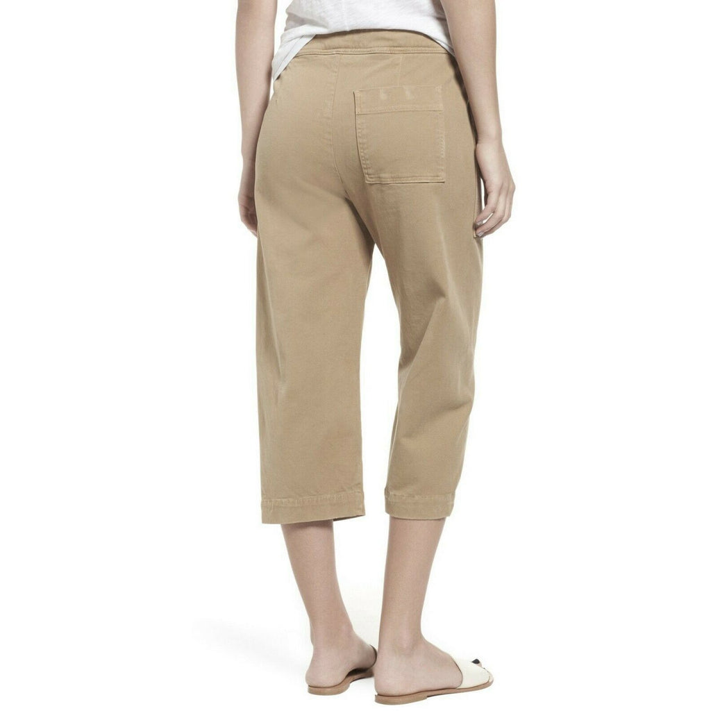 JAMES PERSE 27 4 cropped cargo pants tan khaki soft cotton twill comfy-Clothing, Shoes & Accessories:Women's Clothing:Pants-James Perse-27/4-Tan-Jenifers Designer Closet