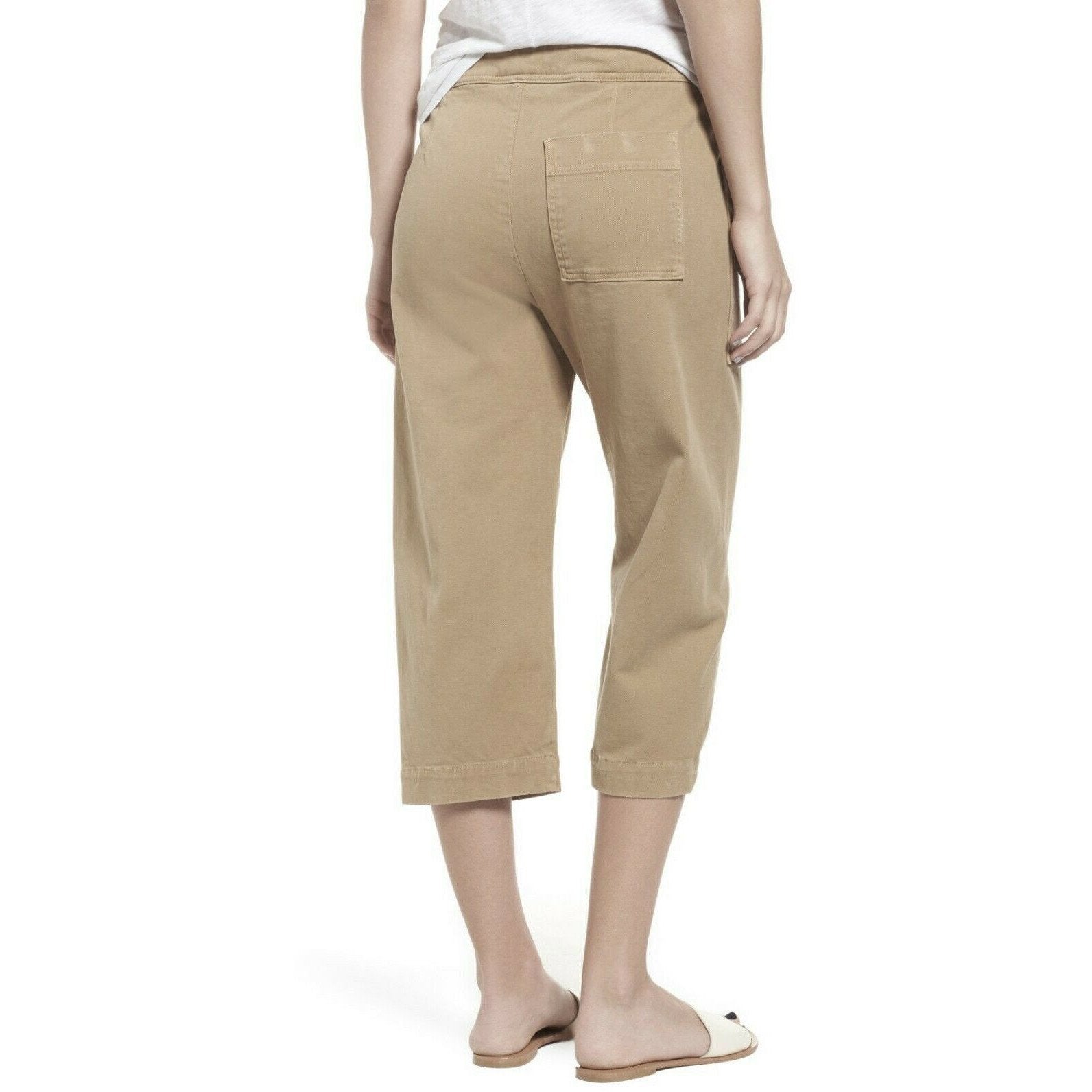 JAMES PERSE 27 4 cropped cargo pants tan khaki soft cotton twill comfy-Clothing, Shoes & Accessories:Women's Clothing:Pants-James Perse-27/4-Tan-Jenifers Designer Closet
