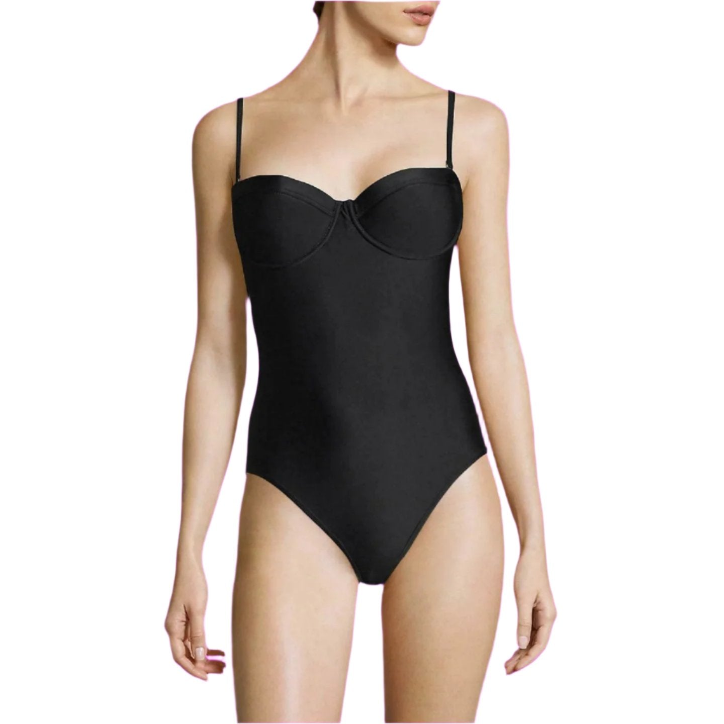 6 SHORE ROAD by Pooja S Wild Tide one piece swimsuit black rock - Jenifers Designer Closet