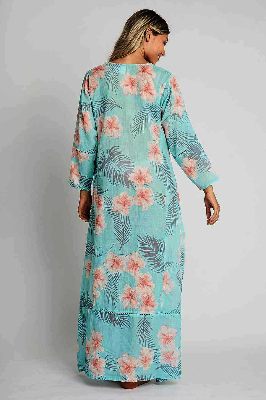 DEBBIE KATZ Halina Nina M gauzy light cotton cover up kaftan maxi dress