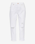 TED BAKER 32 34 The Boyfriend jeans distressed rolled cuff cropped white