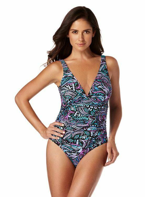 MAGICSUIT MIRACLESUIT 10 swimsuit slimming ruched one piece gypsy presley - Jenifers Designer Closet