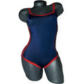 MARC JACOBS S swimsuit zipper back $151 blue red tank maillot One-piece-Clothing, Shoes & Accessories:Women's Clothing:Swimwear-Marc Jacobs-Small-Blue/Red-Jenifers Designer Closet