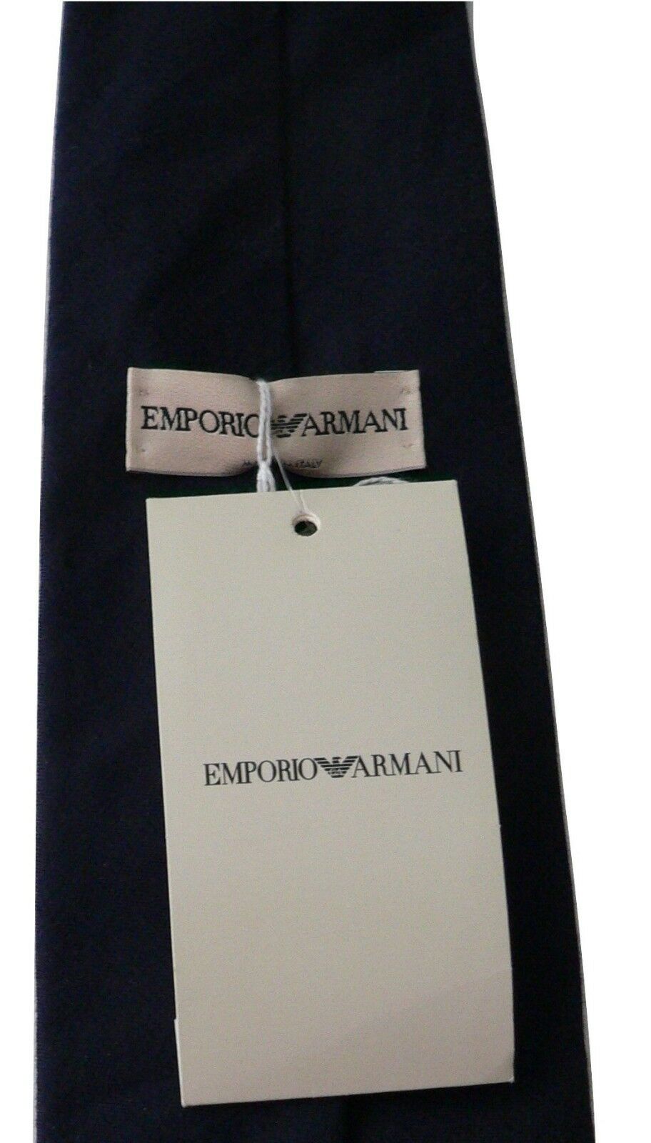 EMPORIO ARMANI men's suit necktie tie dark navy blue Cravatte Jacquard sharp