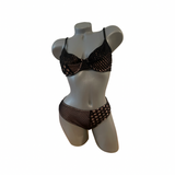 LA MEDUSE by Crool Greece 50 C Cup L crochet black nude bikini swimsuit U/W