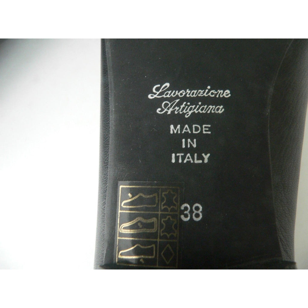 handmade in Capri Italy black red 38 shoes career loafers flats leather-Clothing, Shoes & Accessories:Women's Shoes:Flats-Handmade-38-Red/Black-Female-Jenifers Designer Closet