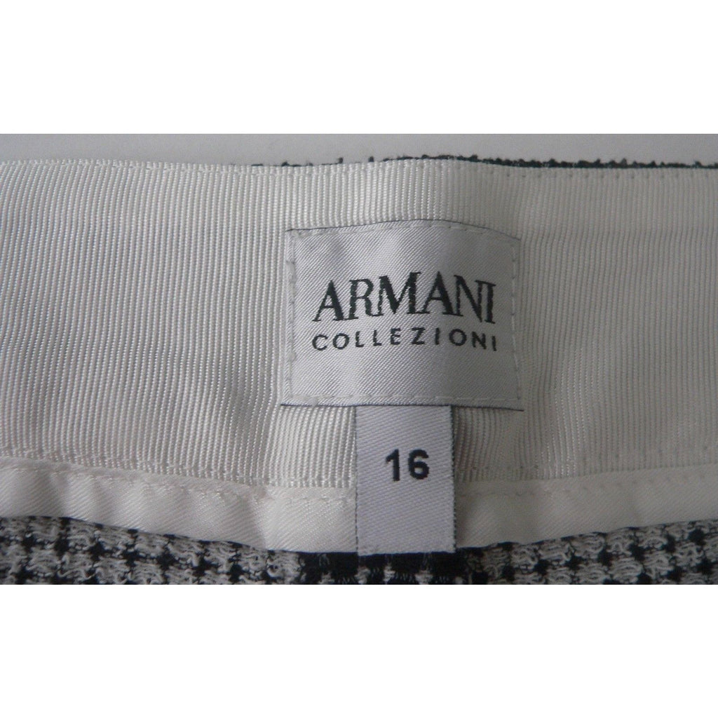 ARMANI COLLEZIONI 52/16 pants trousers slacks black/white heavyweight career-Clothing, Shoes & Accessories:Women's Clothing:Pants-Armani Collezioni-52//16-Black/white-Jenifers Designer Closet