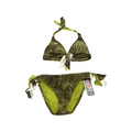 LUCKY BRAND S camouflage army green bikini swimsuit 2-piece crochet lace
