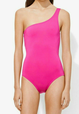 PROENZA SCHOULER M One Piece Swimsuit one shoulder hot pink maillot - Jenifers Designer Closet