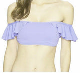 VINCE CAMUTO XS bikini swimsuit bathing suit lilac ruffled off-shoulder
