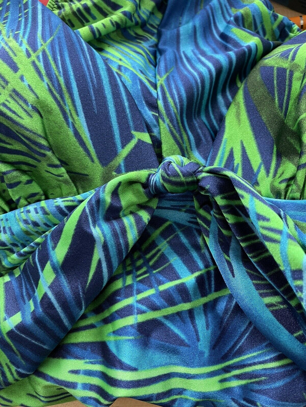 GOTTEX one-piece 10 swimsuit halter Israel tropical jungle green blue