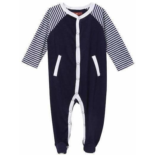 7 For All Mankind 6-9 mo infant baby one pc footie footed outfit snap navy-Clothing, Shoes & Accessories:Baby:Baby & Toddler Clothing:Outfits & Sets-7 For All Mankind-Jenifers Designer Closet