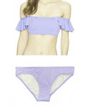 VINCE CAMUTO XS bikini swimsuit bathing suit lilac ruffled off-shoulder