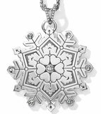 BRIGHTON Swarovski snowflake convertible long silver dream pendant necklace