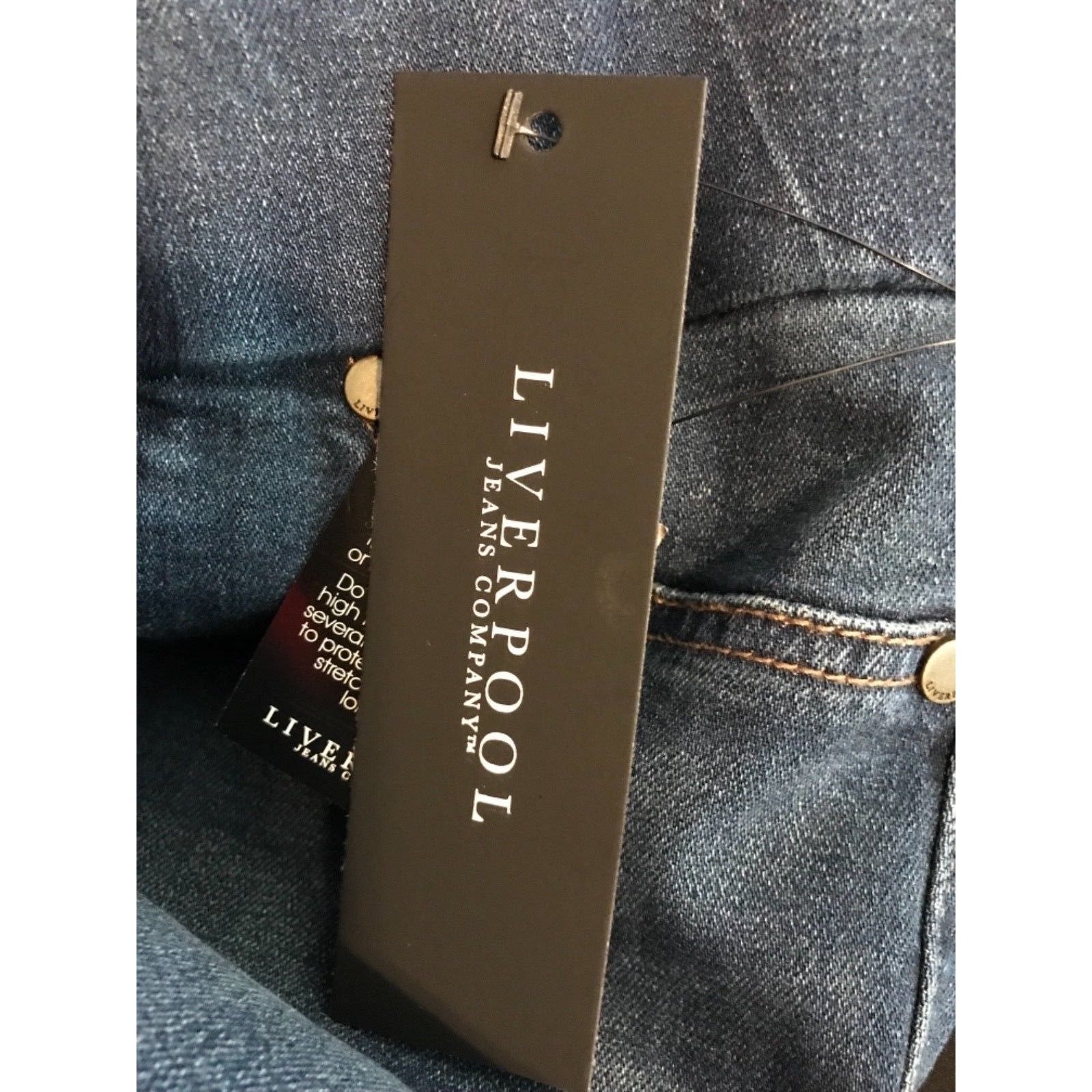 LIVERPOOL 0/25 denim ankle leggings jeggings pull-on stretch petrol wash-Clothing, Shoes & Accessories:Women's Clothing:Jeans-Liverpool-0/25-Blue-Jenifers Designer Closet