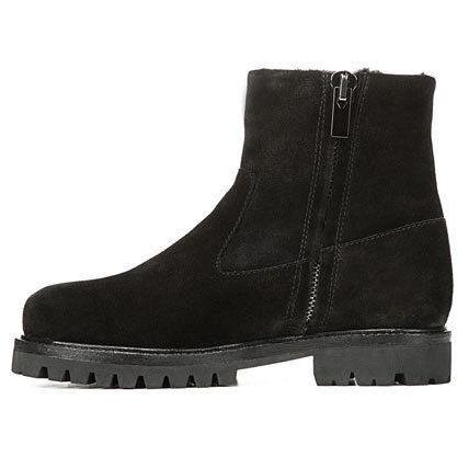 VINCE Frances 35 zip suede & shearling ankle boots lug sole black $425-Clothing, Shoes & Accessories:Women's Shoes:Boots-Vince-35-Black-Jenifers Designer Closet