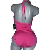 DKNY swimsuit 14 ruched shirred one piece Donna Karan hot pink UV protection-Clothing, Shoes & Accessories:Women:Women's Clothing:Swimwear-DKNY-Jenifers Designer Closet