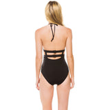 SEAFOLLY 6 US Active halter maillot One Piece black swimsuit caged back $152-Clothing, Shoes & Accessories:Women's Clothing:Swimwear-Seafolly-6-Black-Jenifers Designer Closet