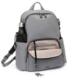TUMI Voyageur Ruby Backpack gray leather carry-on laptop bag travel business
