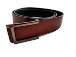 TUMI men's 36 belt reversible leather brown to black gunmetal buckle France