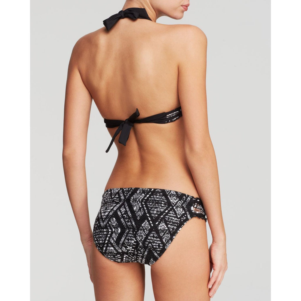 BECCA Virtue M bikini swimsuit black white african beat 2 PC halter $122-Clothing, Shoes & Accessories:Women's Clothing:Swimwear-Becca-Medium-Black/white-Jenifers Designer Closet