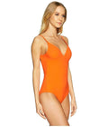 TORY BURCH L  Swimsuit Marina Maillot sweet tangerine orange backless v-neck - Jenifers Designer Closet