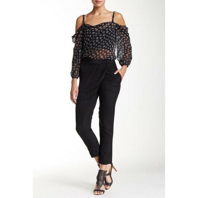 REBECCA MINKOFF 2 Silk Kalahari dress pants black wrap style slacks trousers-Clothing, Shoes & Accessories:Women:Women's Clothing:Pants-Rebecca Minkoff-Jenifers Designer Closet