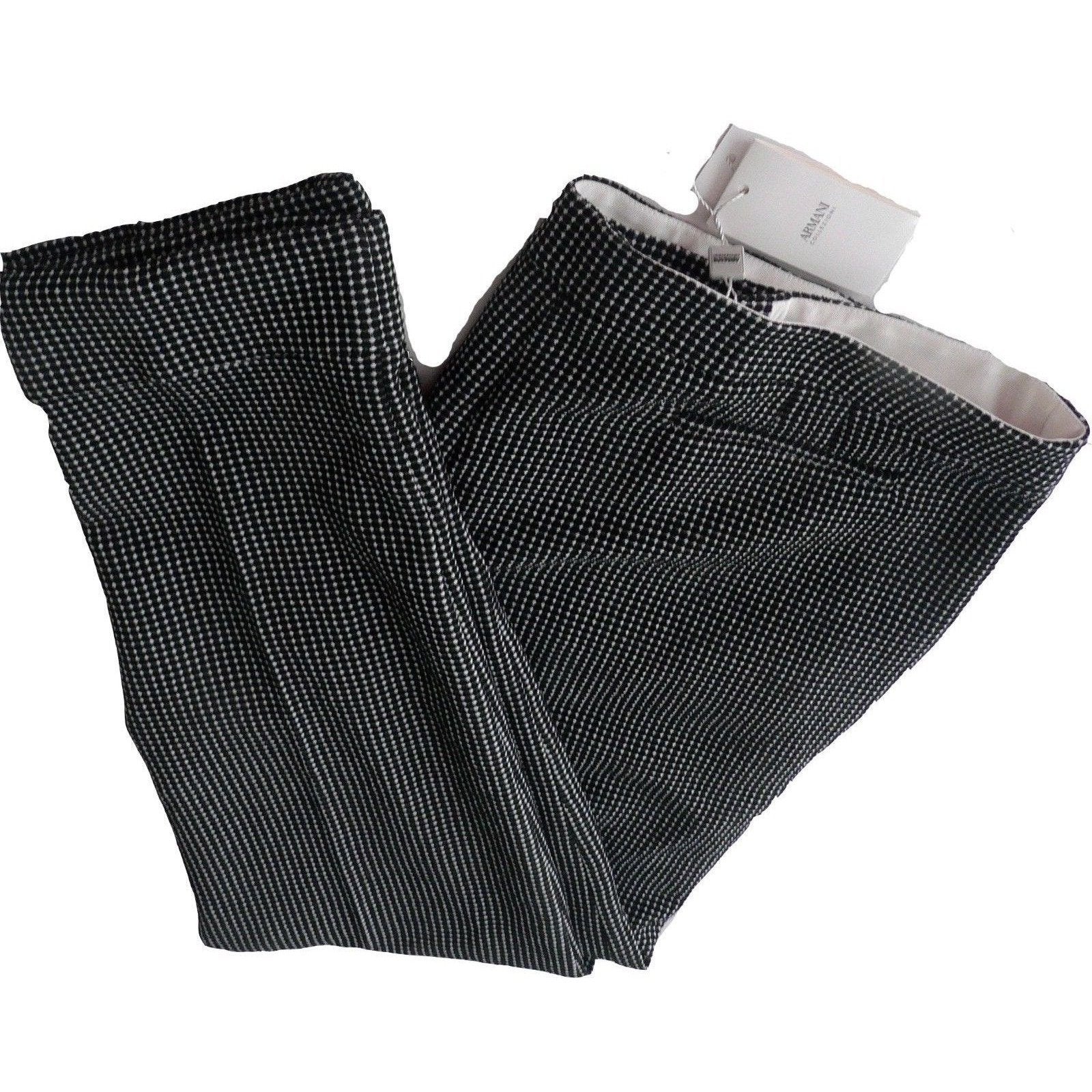 ARMANI COLLEZIONI 52/16 pants trousers slacks black/white heavyweight career-Clothing, Shoes & Accessories:Women's Clothing:Pants-Armani Collezioni-52//16-Black/white-Jenifers Designer Closet