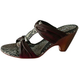AQUATALIA by Marvin K. Italy 8.5 B shoes slides wedges sandals heels snake-Clothing, Shoes & Accessories:Women's Shoes:Heels-Aquatalia-8.5-Brown/snake-Jenifers Designer Closet
